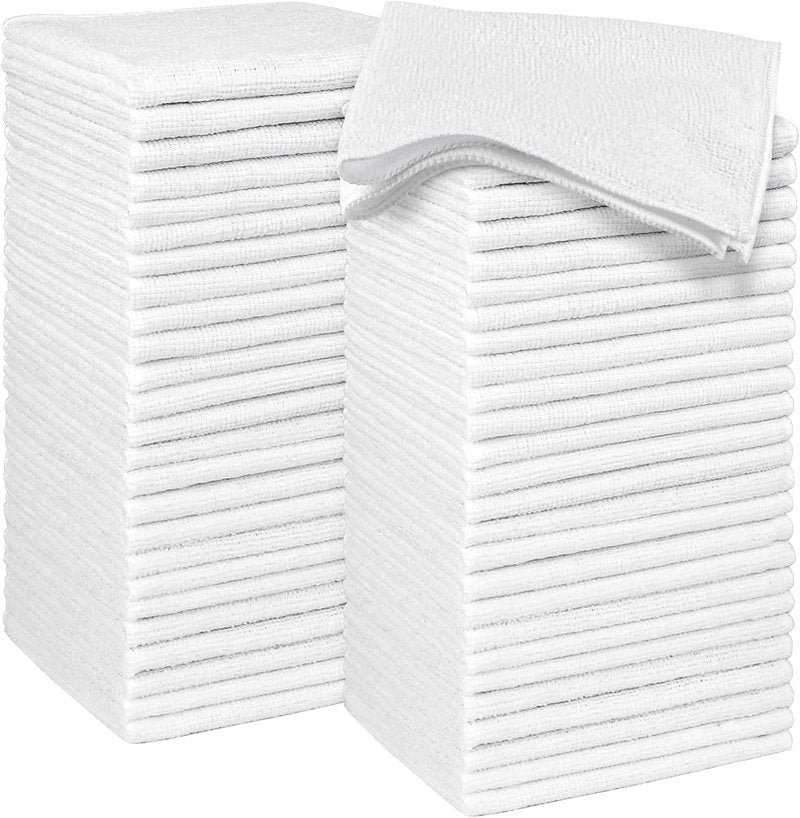 HOMEXCEL Microfiber Washcloths - 50 Pack, 12" x 12" Soft & Highly Absorbent Towels for Home & Spa