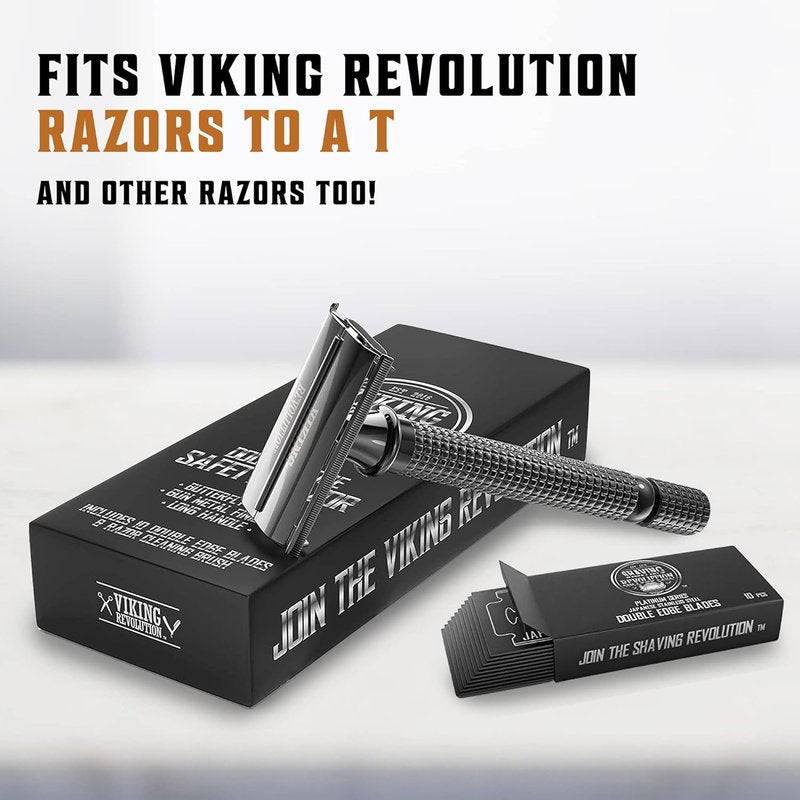 SHAVING REVOLUTION Double Edge Razor Blades - Platinum Japanese Stainless Steel for a Smooth, Precise Shave - 50 Count