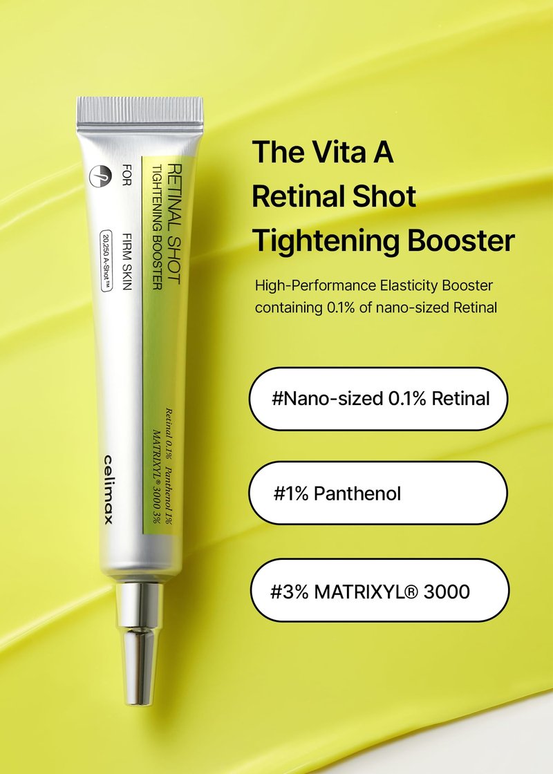 celimax The Vita A Retinal Shot Tightening Booster (Duo Set 15mlx2) | 0.1% Retinal, 3% Matryxyl, High-Strength Retinoid for Anti-Aging, Pore Minimizer, Wrinkles & Fine Lines, Firmer Skin, Gift Set