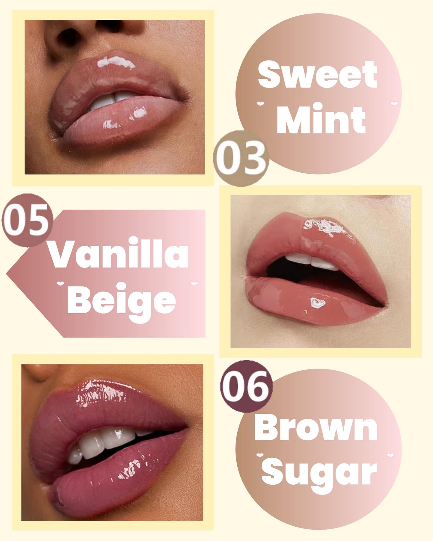 Summer Lip Balm - Ultra-Hydrating Vegan Lip Mask for Dry Lips Tinted Lip Gloss Moisturizer with Shea Butter Olive Oil Plant Waxes Instant Shine Non-Sticky Daily Lip Care 3 Packs*0.5 Fl Oz