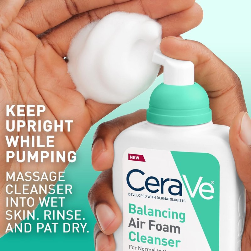 CeraVe Balancing Air Foam Face Wash - Foaming Cleanser for Combination Skin | 8oz, Fragrance-Free & Non-Comedogenic