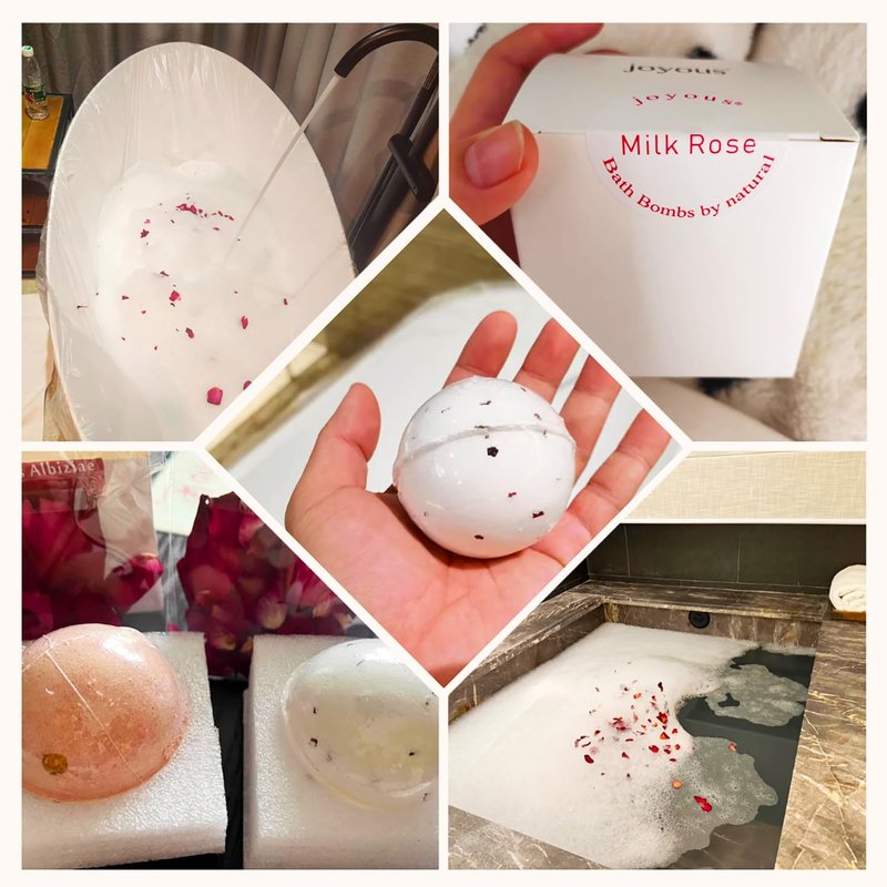 Fumgranth Bath Bombs for Women Spa Gift Set with Rose Milk Essential Oils Sea Salt Moisturizing Relaxing Birthday Gift for Her Bubble Bath Skincare Relaxation Aromatherapy Gifts 2 Pack