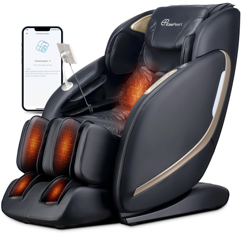 EASPEARL Massage Chair Full Body,53.15in SL-Track,Zero Gravity Massage Chair with Heat, Auto Footrest,OTA Upgraded 24 Auto Modes,LCD Screen,36 Airbags, Bluetooth&APP Control, Shiatsu&Thai Stretch
