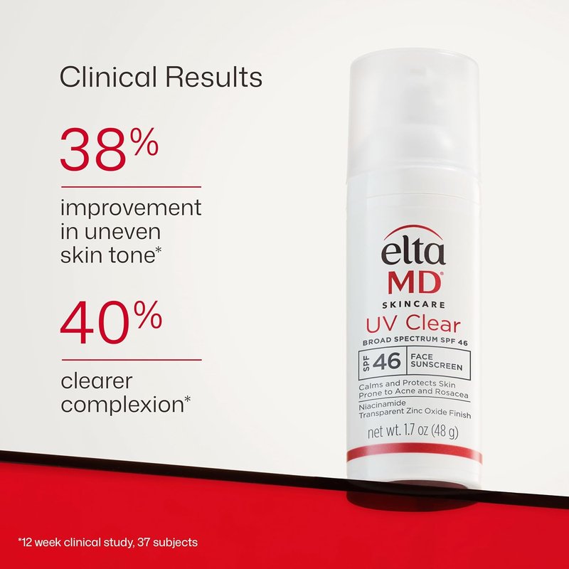 EltaMD UV Clear Face Sunscreen - Oil-Free SPF 46 with Zinc Oxide | Dermatologist Recommended, 1.7 oz