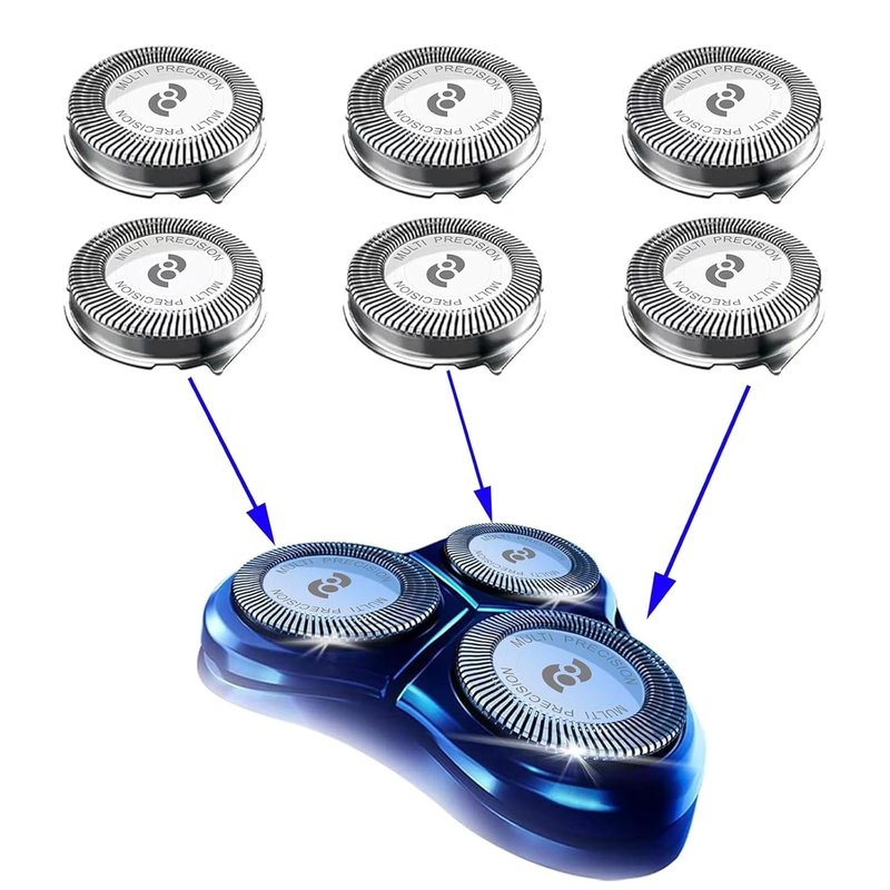 Philips Norelco HQ8 Replacement Heads - Compatible Shaver Blades for PT720, AT880, AT810 | 6-Pc Pack