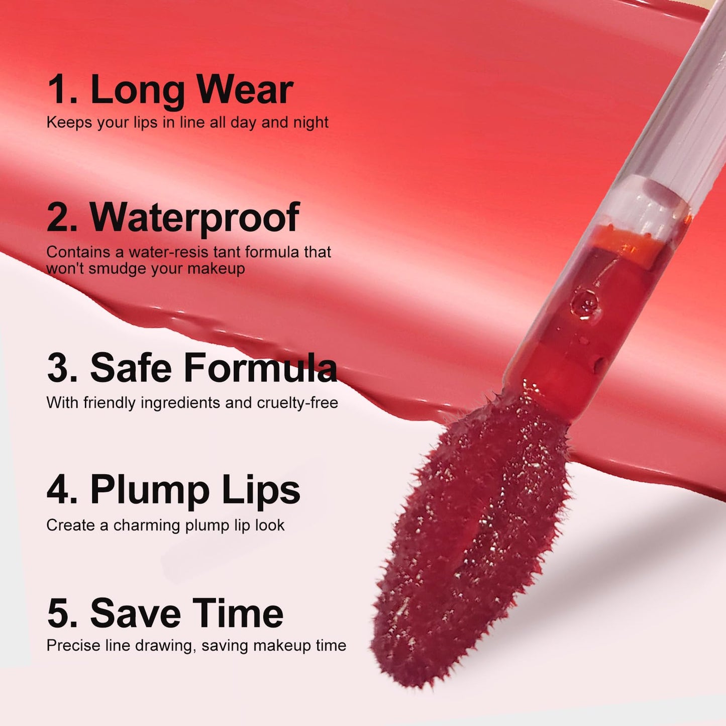 Ursoulney Lip Liner - Lip Stain Peel Off Moisturizing Long-Lasting & Waterproof Transfer Proof & Plumping, Non-Stick Cup Lip Liner Stain Tint For All Skin Types (Mauve)