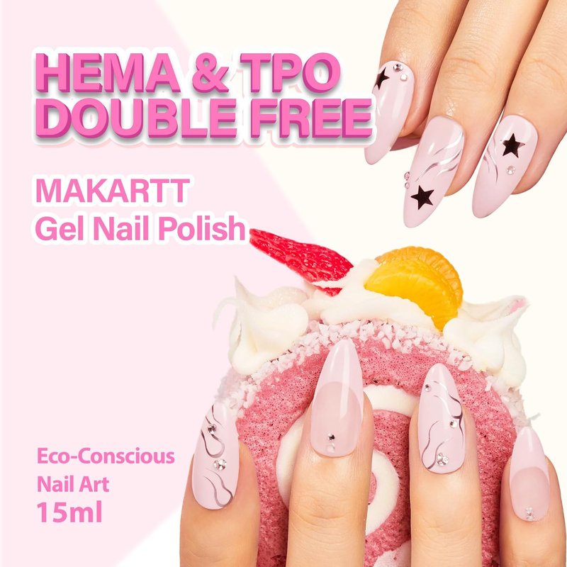 Milky Pink Gel Nail Polish - Hema-Free Jelly Formula for Soak Off UV LED Nail Art | 15ML Translucent Finish