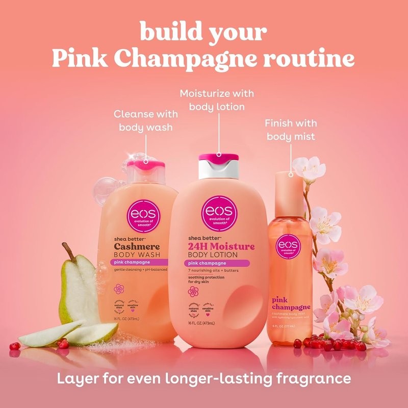 Shea Better Body Lotion - Pink Champagne | 24-Hour Moisture, Lightweight & Non-Greasy, Vegan, 16 fl oz