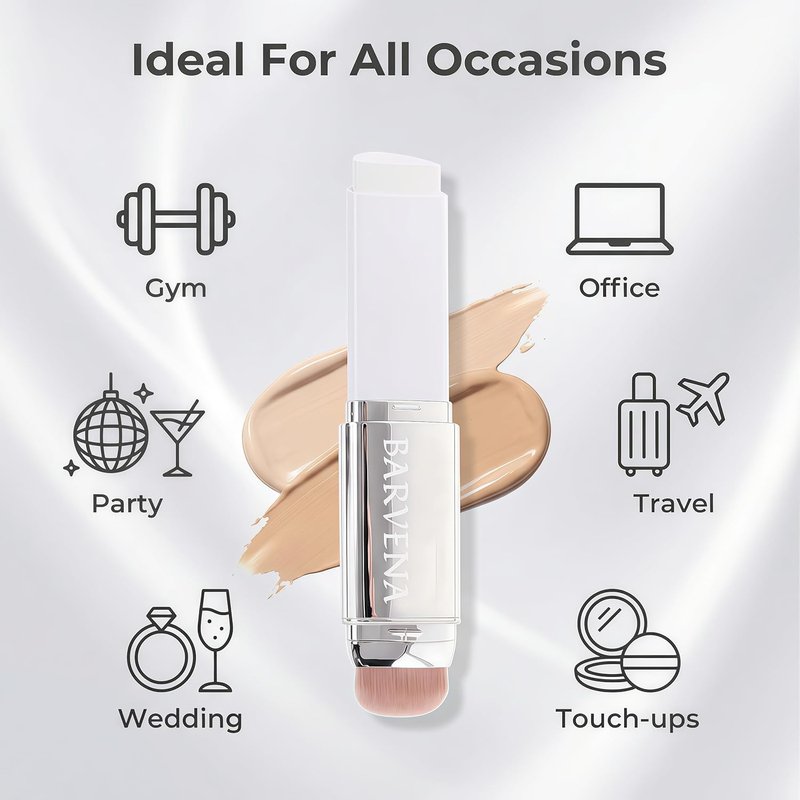 Color Changing Foundation Stick - Full Coverage Self-Adjusting Makeup for Mature Skin | Ivory White, 1 Fl Oz