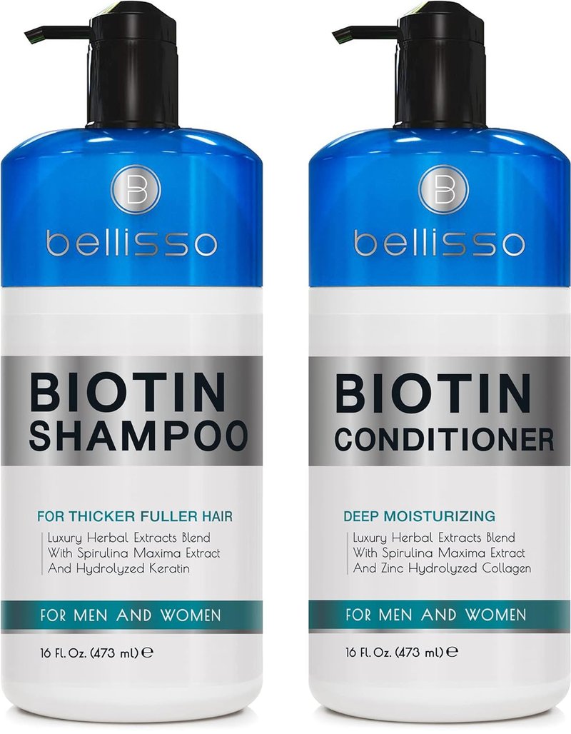 Biotin Shampoo & Conditioner Set - Sulfate-Free Hair Thickening Treatment | Volumizing for Men & Women