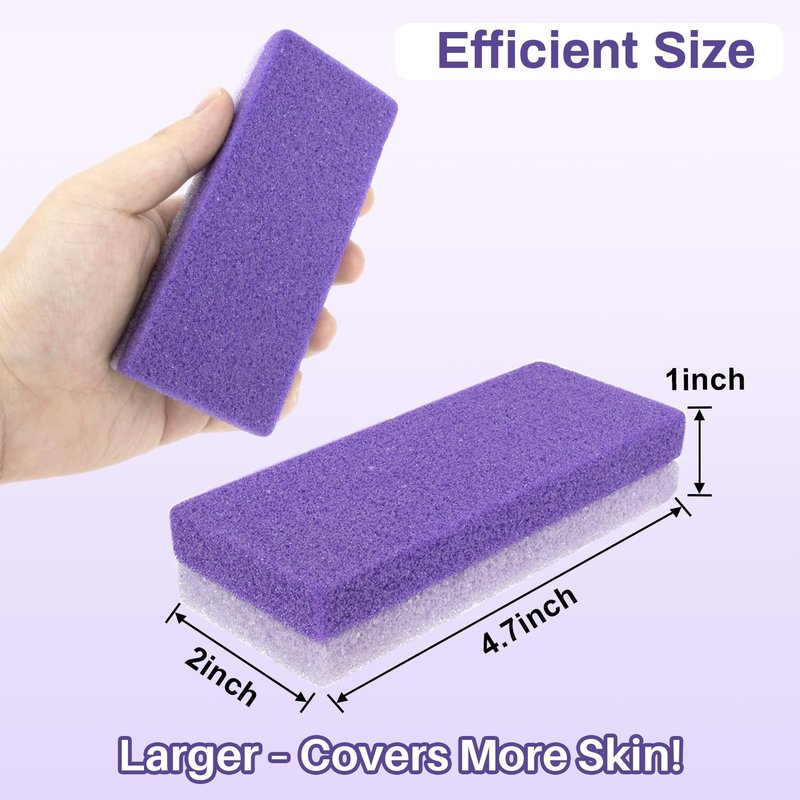 RAQEHO 10 Pumice Stone for Feet - 4.7 x 2 x 1 Inch Double Side Purple Foot Pumice Stone, Foot Filer Pedicura Scrubber for Callus Removal, Foot Care Spa Productos for Dark Elbows Hard Skin Exfoliating