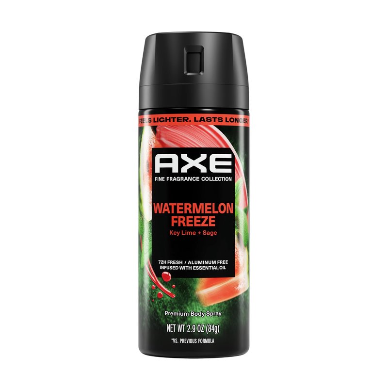 AXE Fine Fragrance Collection Body Spray Watermelon Freeze 72 Hour Freshness Aluminum Free 2.9 oz