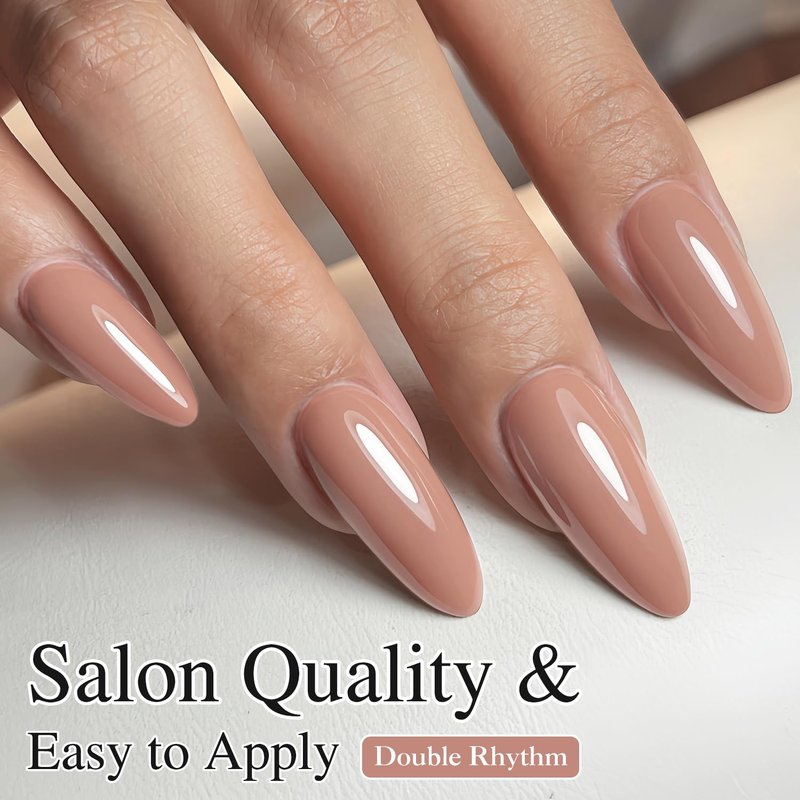 Nude Gel Polish - Double Rhythm 15ML Soak Off Nail Art for Women | Pure Sheer Finish (Nude-A1363)