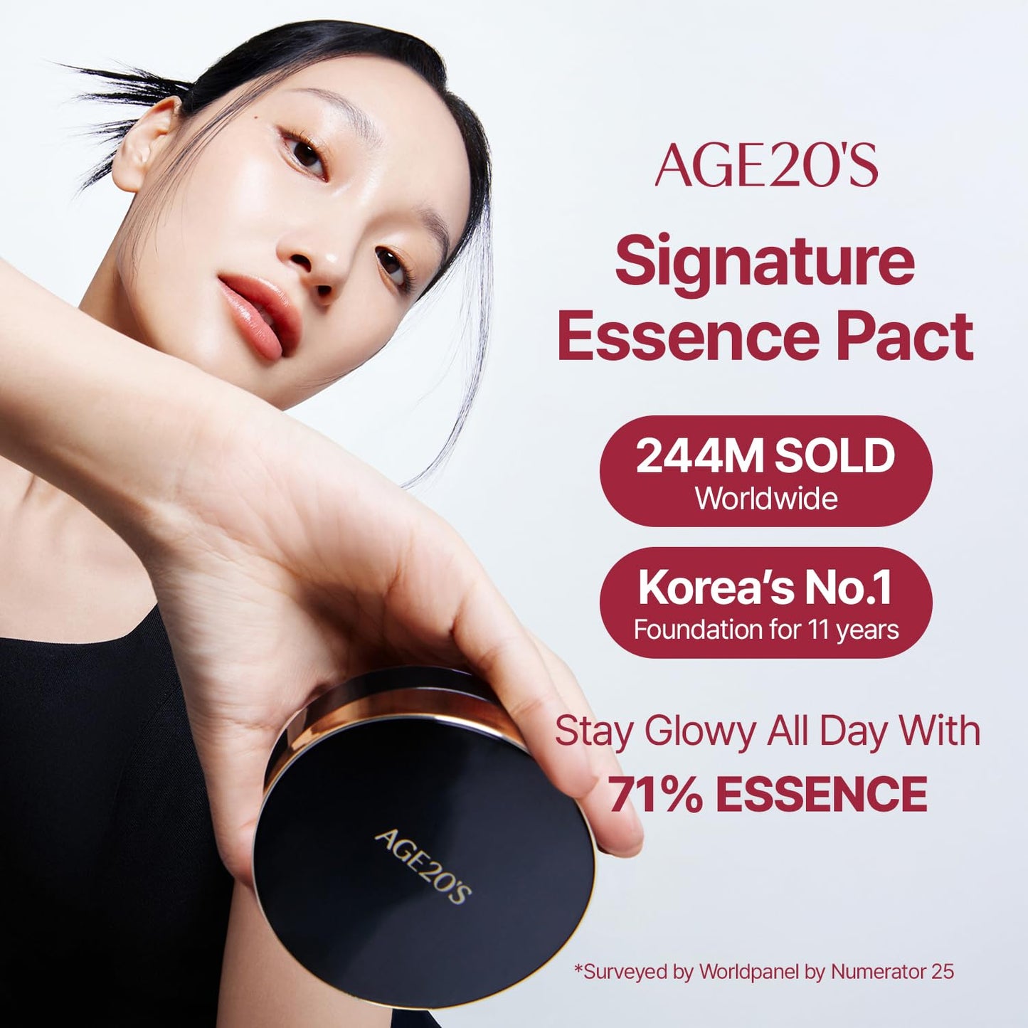 [MINI SIZE] AGE20'S Signature Essence Pact | 29W | Vegan Korean Cushion Foundation | Pack of 1 | Cream Foundation, Dewy & Glow Finish, Natural Coverage, SPF 50+ | 0.14 oz