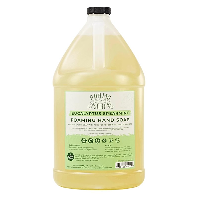 Adams Liquid Foaming Soap - Eucalyptus Spearmint Scent | 1 Gallon Size