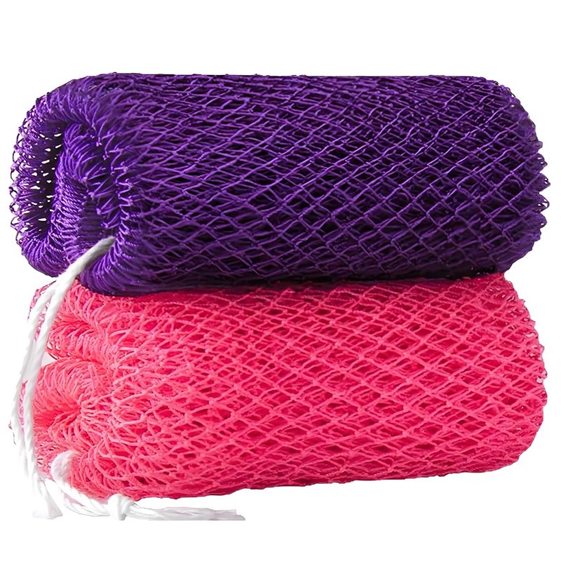 African Net Sponge Authentic Exfoliating Body Back Scrubber Bath Sponge Shower Loofah Washcloth Gentle for All Skin Types 2pcs