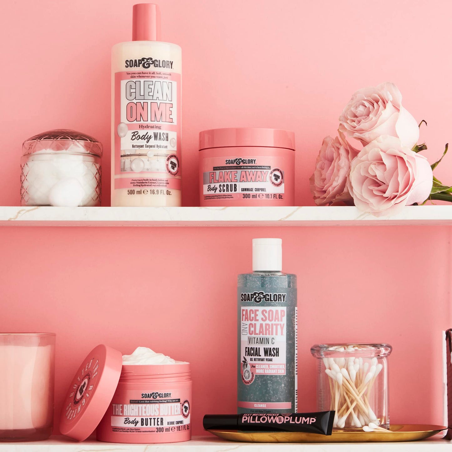 Soap & Glory Face Wash with Vitamin C - 3 in 1 Brightening Facial Cleanser, Makeup Remover & Face Exfoliator - Deeply Cleanses, Purifies & Hydrates for Radiant, Smooth Skin (11.8 fl oz)