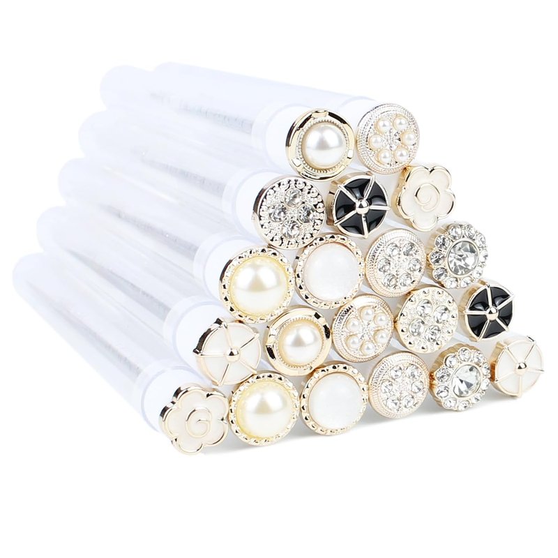 Skiennix 20pcs Mascara Wands - Reusable Lash Spoolies & Eyelash Brush Tubes | Pearl Diamond Design