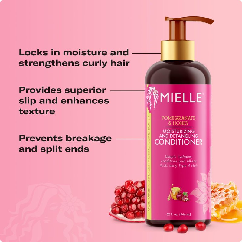 Mielle Organics Pomegranate & Honey Moisturizing and Detangling Shampoo and Conditioner for Type 4 Hair