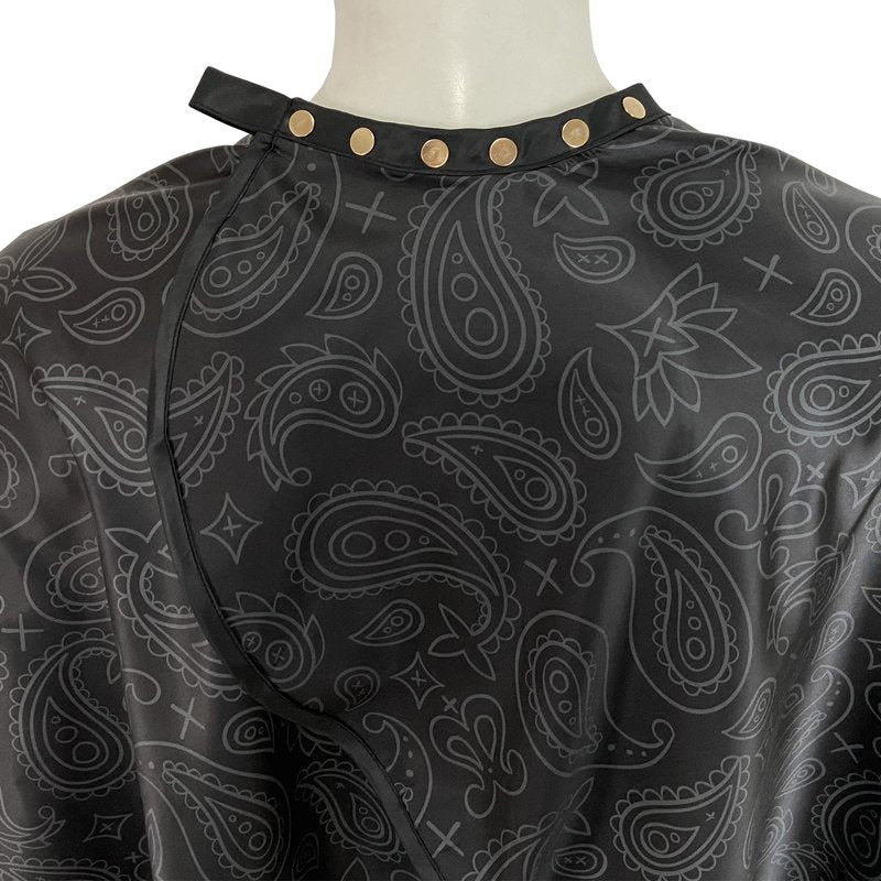 Pelocapa Barber Cape for Men, Haircut Cape with Snaps, Professional Salon Cutting Cape, Large Waterproof Hairdressing Cape Gown Apron for Hairstylist- 63”× 56”(Black Pattern)
