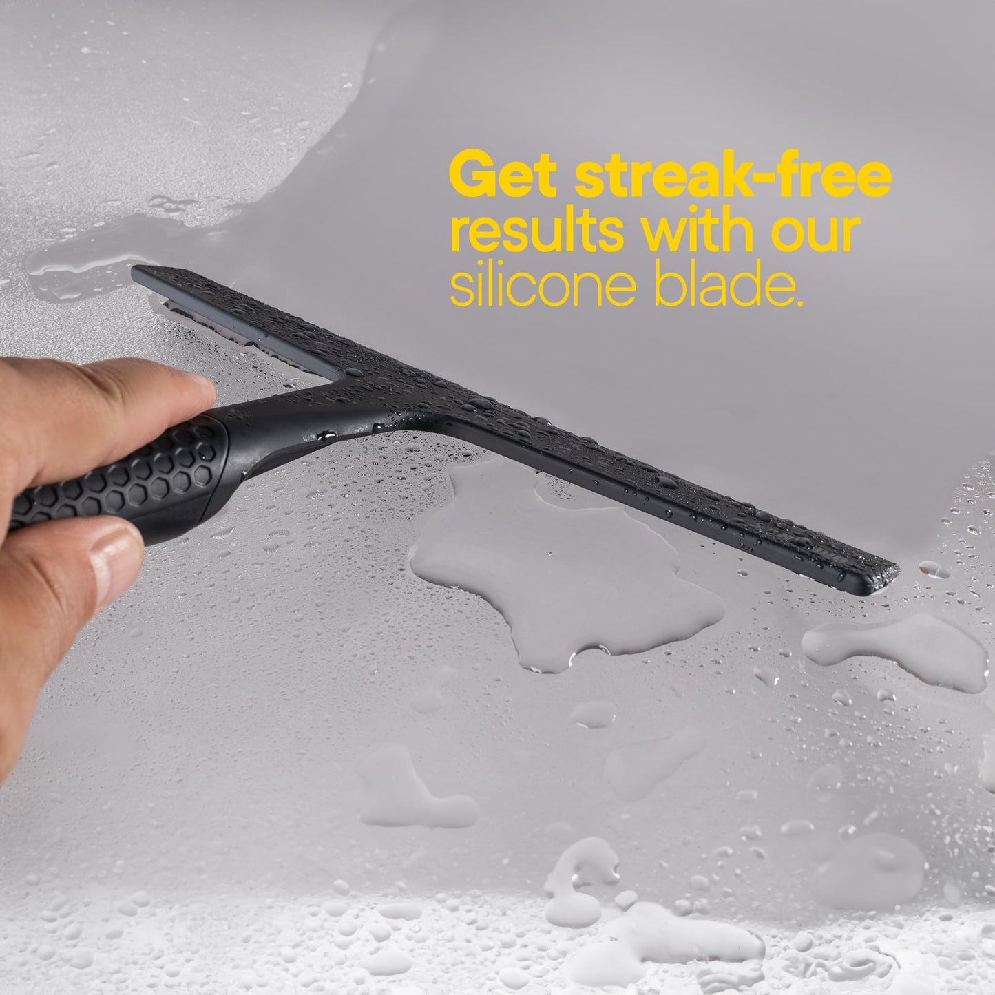 TOOLETRIES The Squeegee & Hook - All Purpose Shower Squeegee for Glass Doors, Silicone Grip, Bathroom Cleaner Tool Household Window Mirror Squeegee, Bathroom Accessories & Cleaning Supplies - 10 Inch