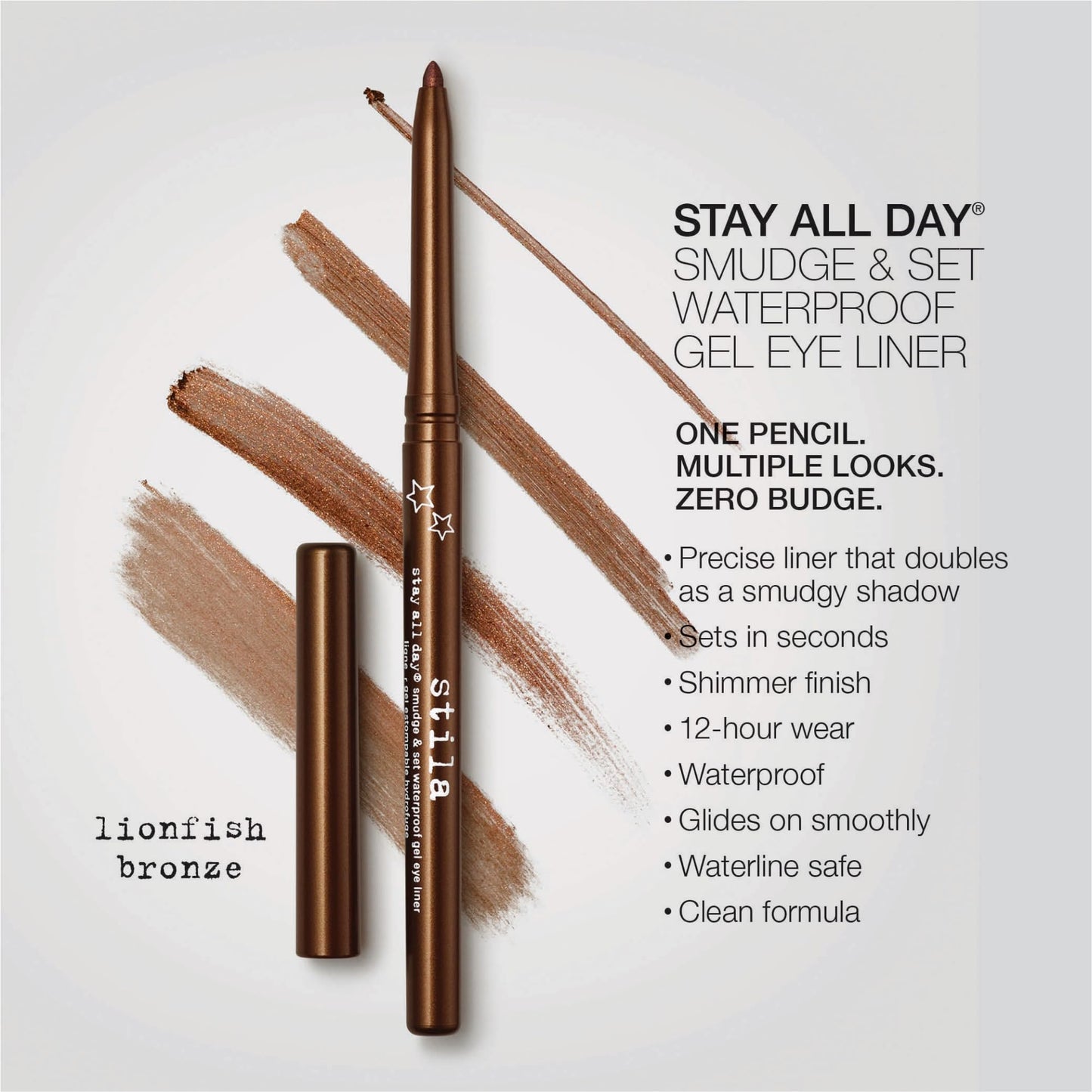 stila Stay All Day® Smudge & Set Waterproof Gel Liner | Long-Wear Gel Eyeliner Pencil for Tightlining, Waterline & Smoky Eye Looks | 12-Hour Wear, No Budge & Fade-Proof