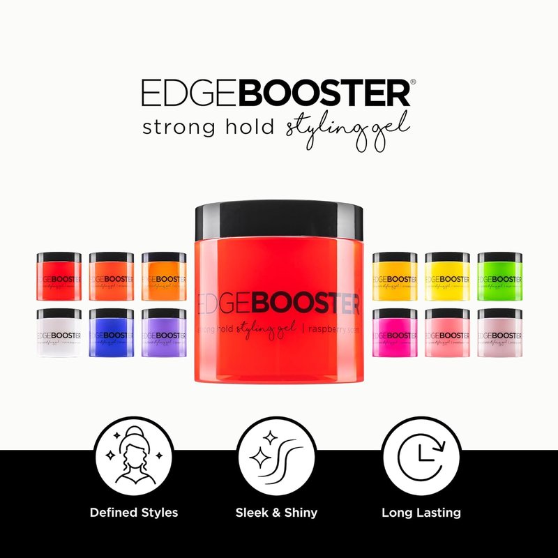 EDGE BOOSTER® Strong Hold Styling Gel - Alcohol-Free Hair Gel with Camellia Sinensis Oil for Curly & Wavy Styles | 16.9oz
