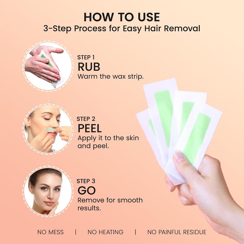 Regine Switzerland Facial Wax Strips - Fast, Gentle Hair Removal for Face & Eyebrows | 50 Strips + 5 Wipes