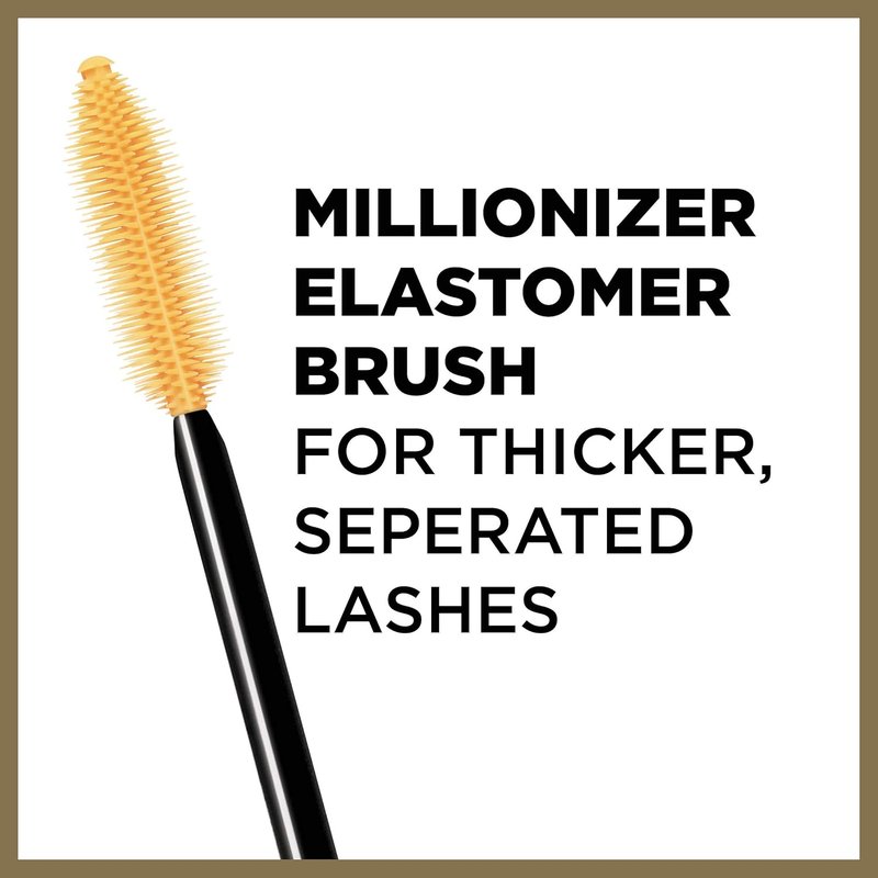 L'Oreal Paris Voluminous Million Lashes Mascara - Waterproof, Collagen Infused, Blackest Black | 0.32 Fl Oz