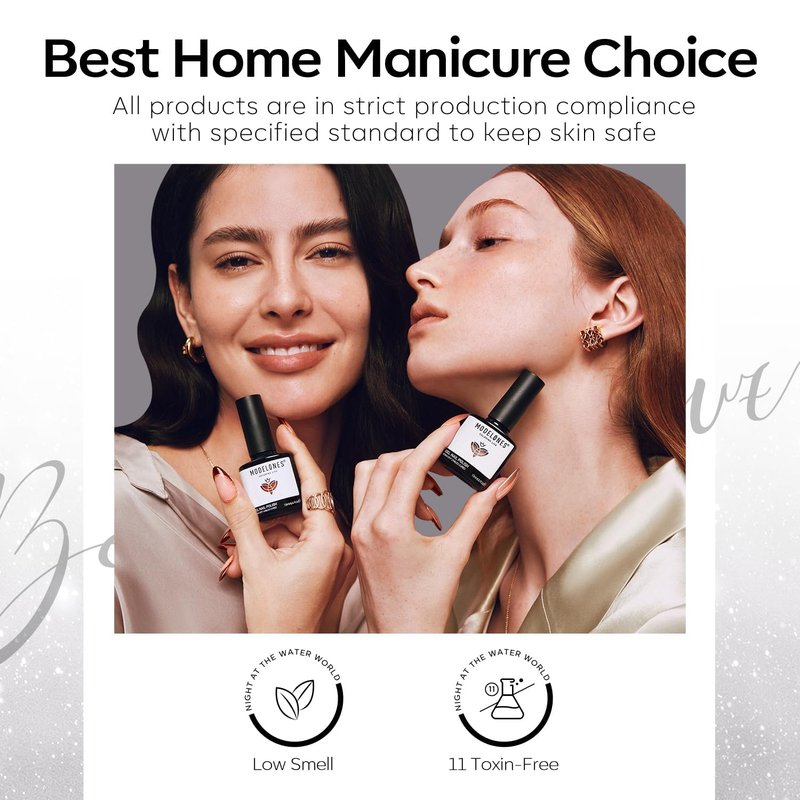 modelones Gel Nail Polish Set, 6 Colors Cat Eye Black White Gray Silver Glitter Shimmer Gel Polish Kit with Magnet Sparkle Galaxy Series Soak Off Nail Art Manicure Home Gift for Women Girl