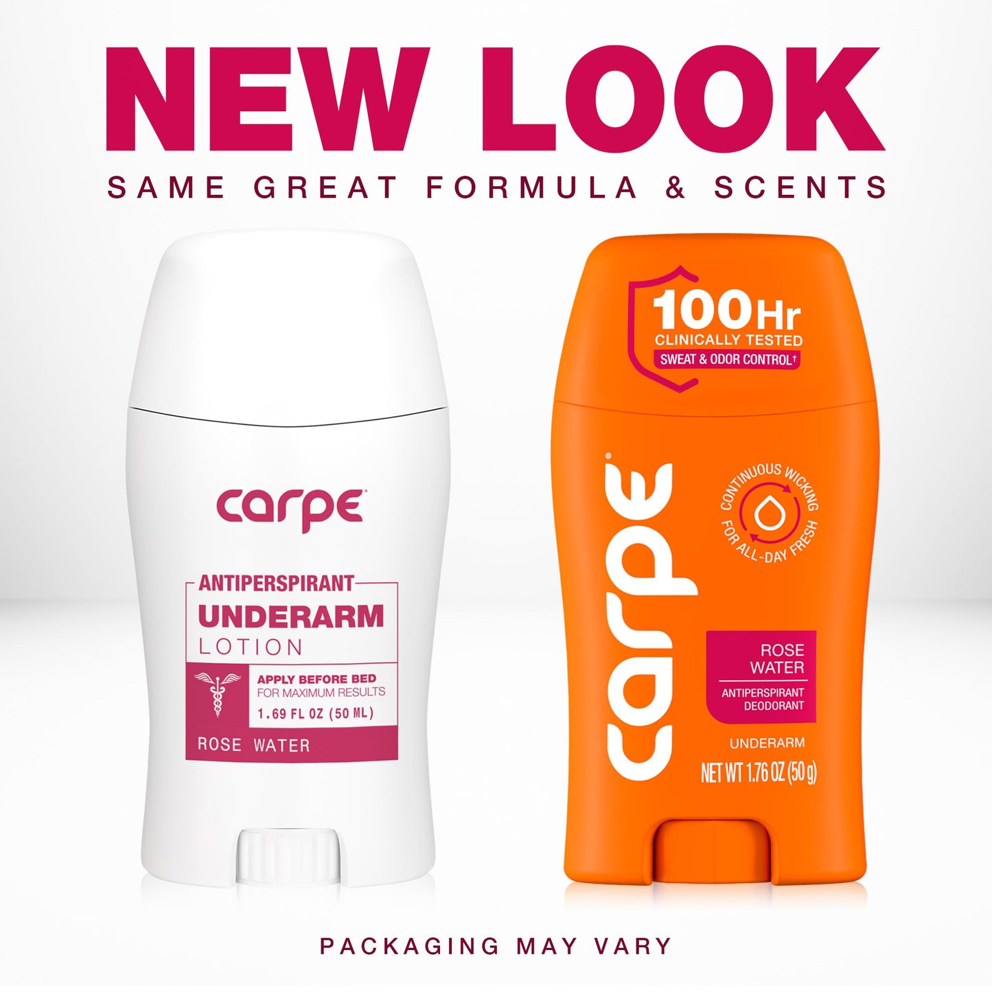 Carpe Underarm Antiperspirant for Women - 100 Hour Sweat & Odor Control - Women's Sweat Control Antiperspirant Deodorant - Extra Strength - Rose Water - 3 Pack