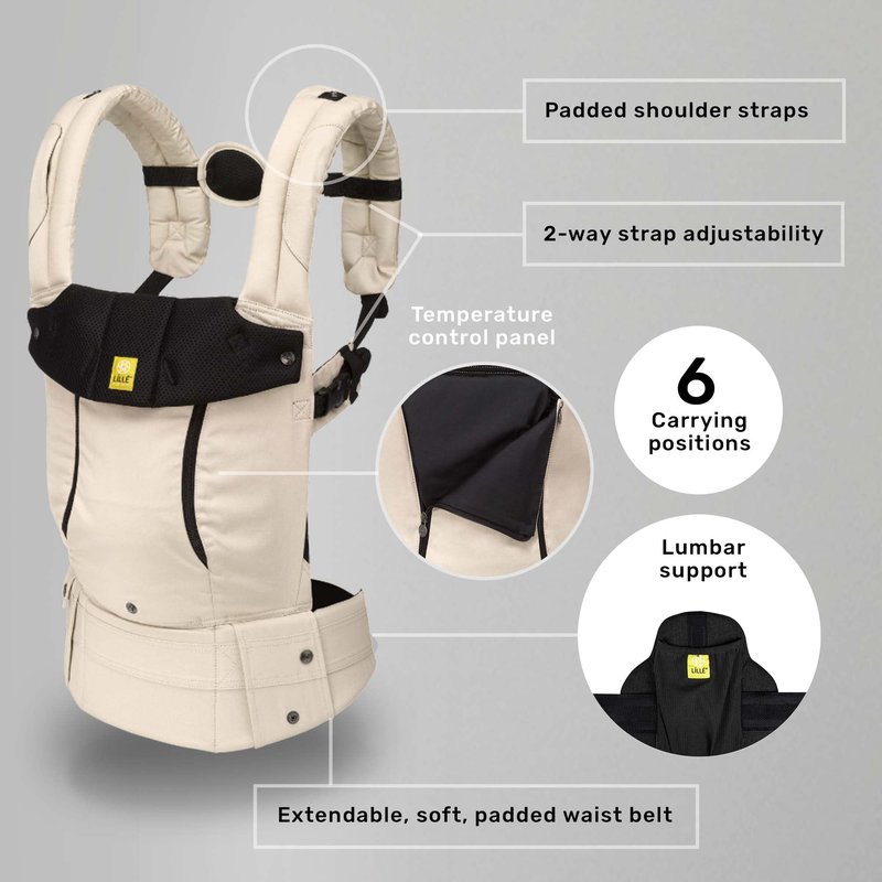 LÍLLÉbaby Complete All Seasons Ergonomic 6-in-1 Baby Carrier Infant to Toddler with Lumbar Support (7-45 Pounds), 360 Degree Baby Wearing & Multi-Position, Inward & Outward Facing (Moonbeam)