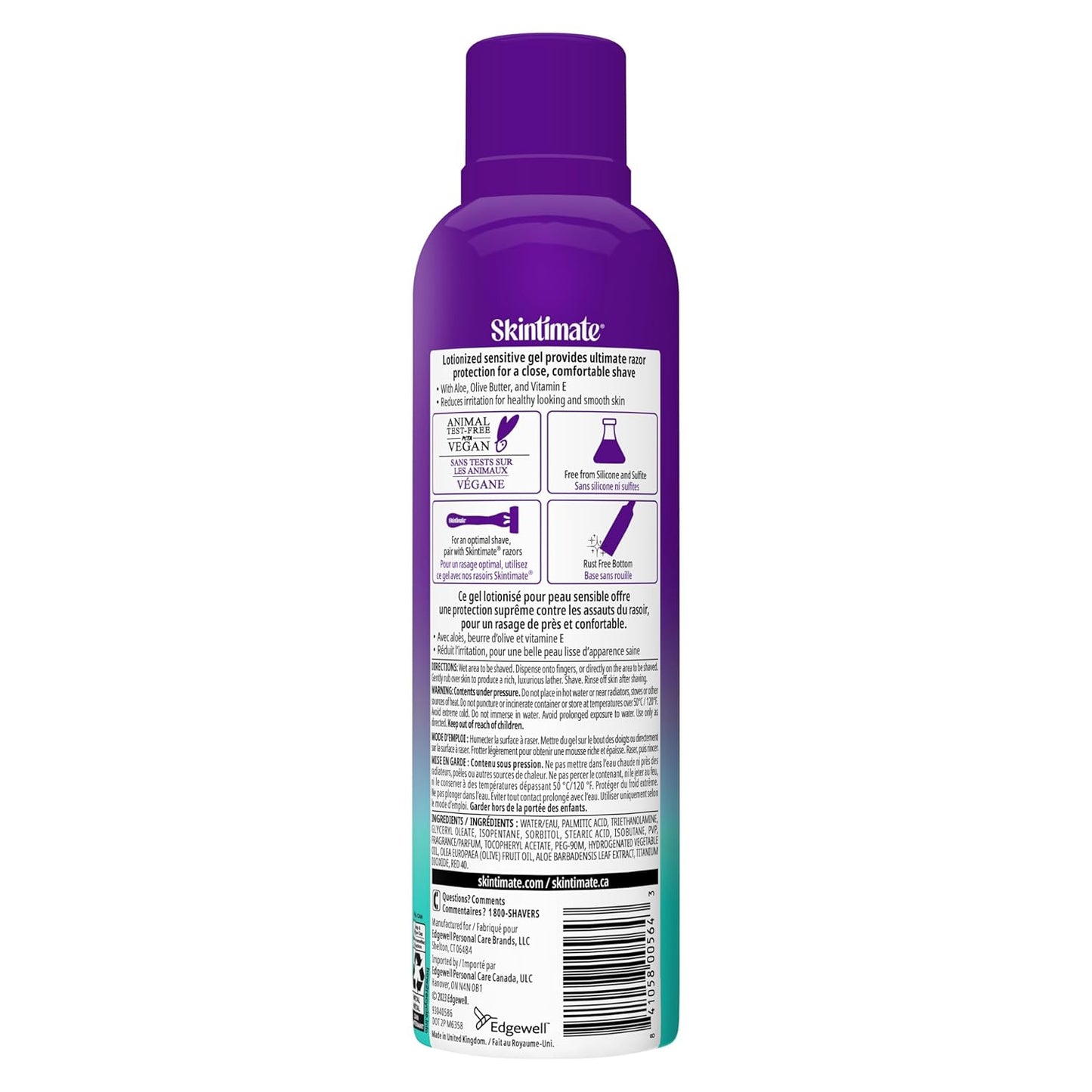 Skintimate Moisturizing Shave Gel for Sensitive Skin - 7 oz | With Vitamin E, Aloe & Olive Butter | 3 Pack