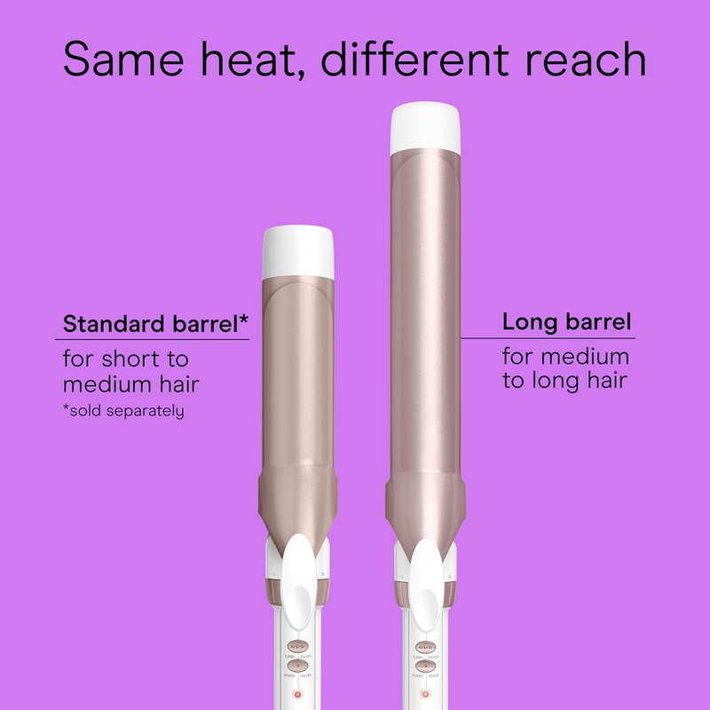 Conair Double Ceramic Curling Iron - 1 ½-Inch Barrel for Soft Waves | Ideal for Medium & Long Hair in White/Rose Gold