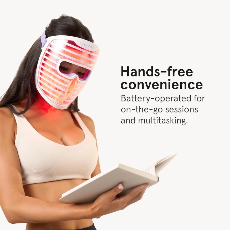 iRestore LED Face Mask - Youthful Skin Red Light Therapy | 360 LEDs for Wrinkles & Dark Spots