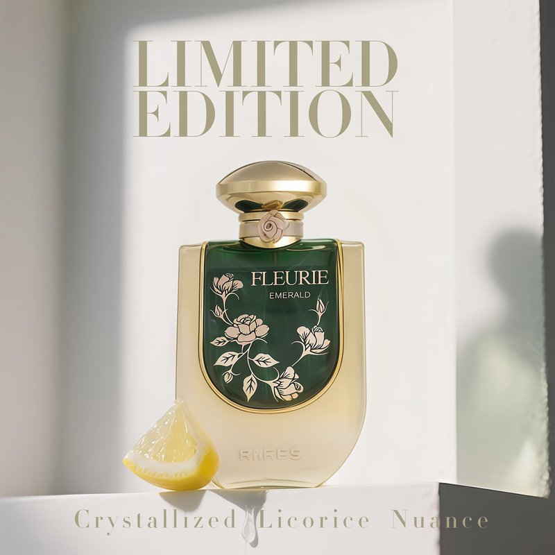 A CENTER Riiffs Fleurie Emerald Women's Gourmand Perfume Eau de Parfum - Vanilla, Caramel, Floral, Lemon Luxury Scent with 24H Longevity | 3.4 Fl Oz 80% Vol Seductive Edible Fragrance