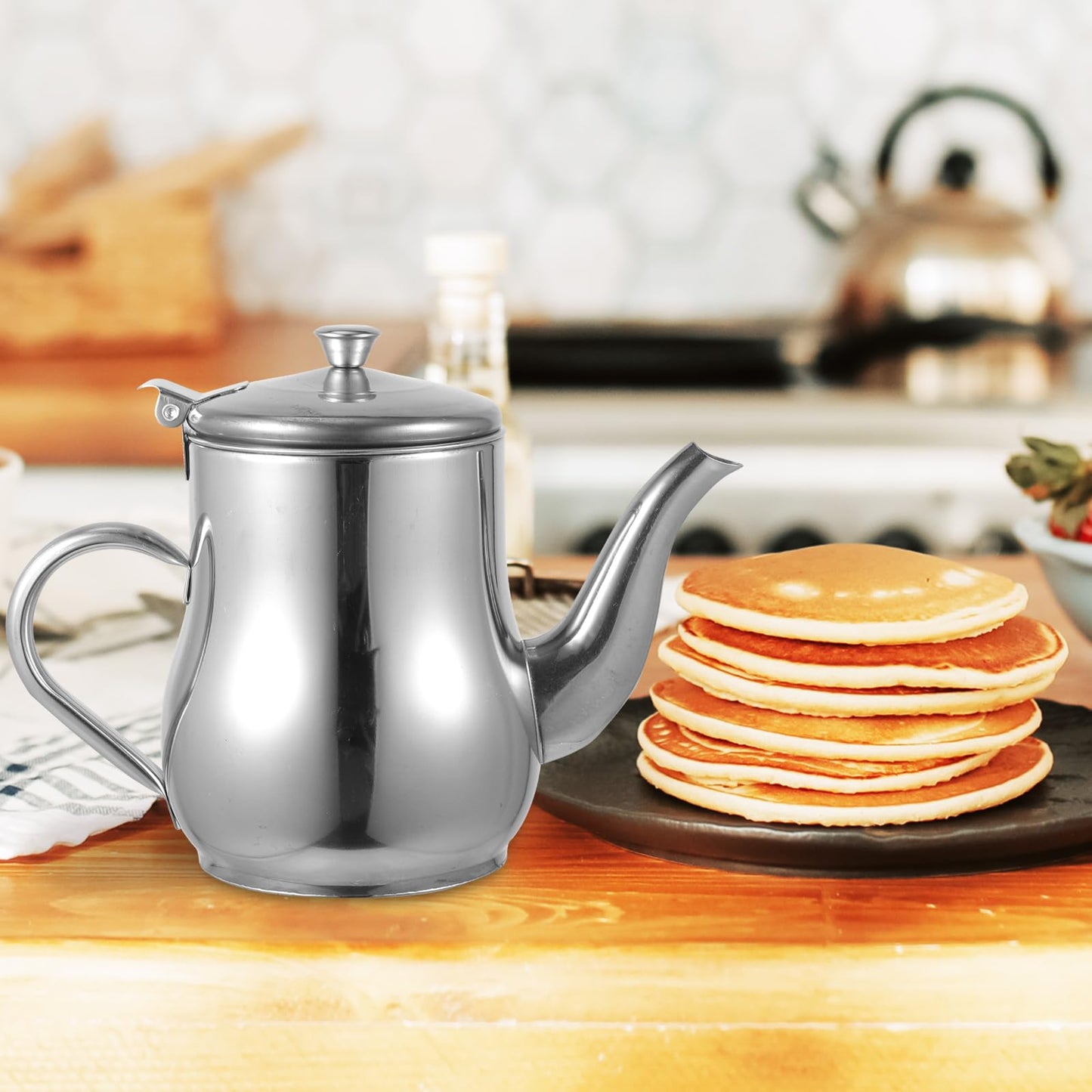 Hemoton Stainless Steel Oil Strainer Pot,Bacon Grease Container with Strainer,Oil Pot Dispenser,Grease Storage Can, Storage Container for Kitchen Cooking Frying Fat Keeper