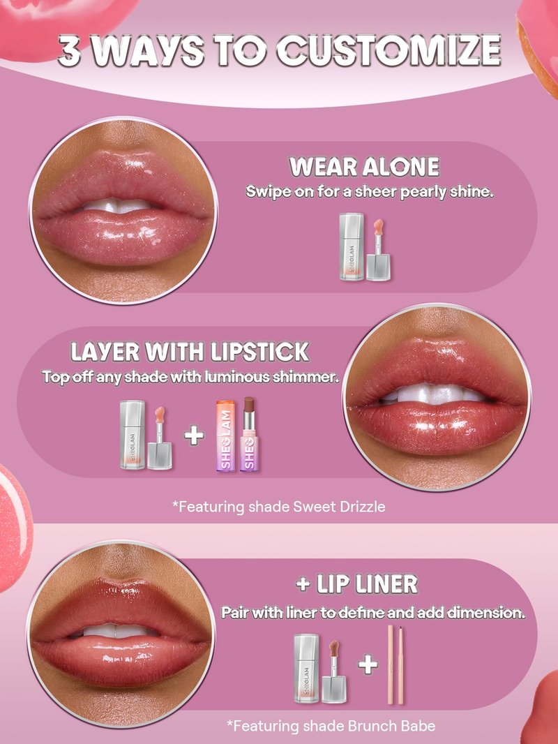 SHEGLAM Glass Lock Air Gloss High Shine Finish Moisturizing Lip Gloss-Bananas Foster