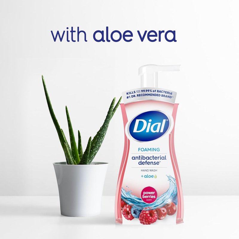 Dial Antibacterial Foaming Hand Wash - Power Berries, 7.5 Fl Oz | Pack of 6 for Effective Germ Protection