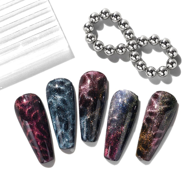 DANNEASY 54PCS Cat Eye Nail Magnet Set, Cat Eye Gel Nail Polish Magnet for Nails, 3-IN-1 Magnets for Cat Eye Gel Polish, Cat Eye Magnets Sticks Nail Design Tools Nail Art Accessories