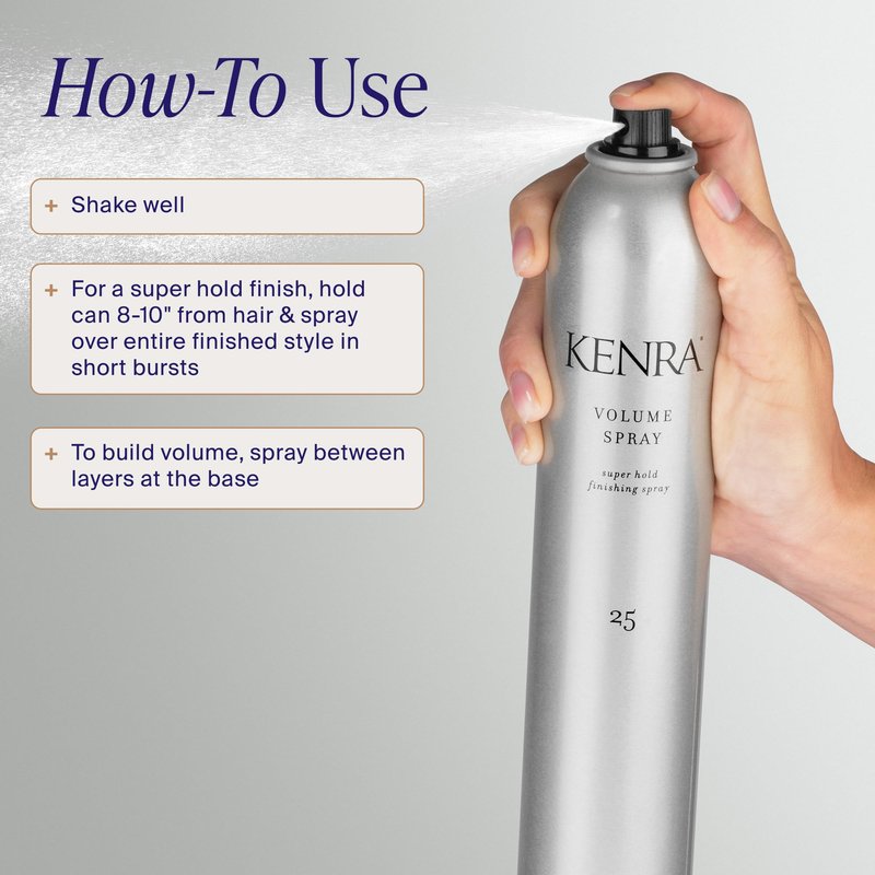 Kenra Professional Volume Spray 25 80% | Super Hold Finishing & Styling Hairspray | Flake-free & Fast-drying | Wind & Humidity Resistance | All Hair Types | Travel 1.5 oz