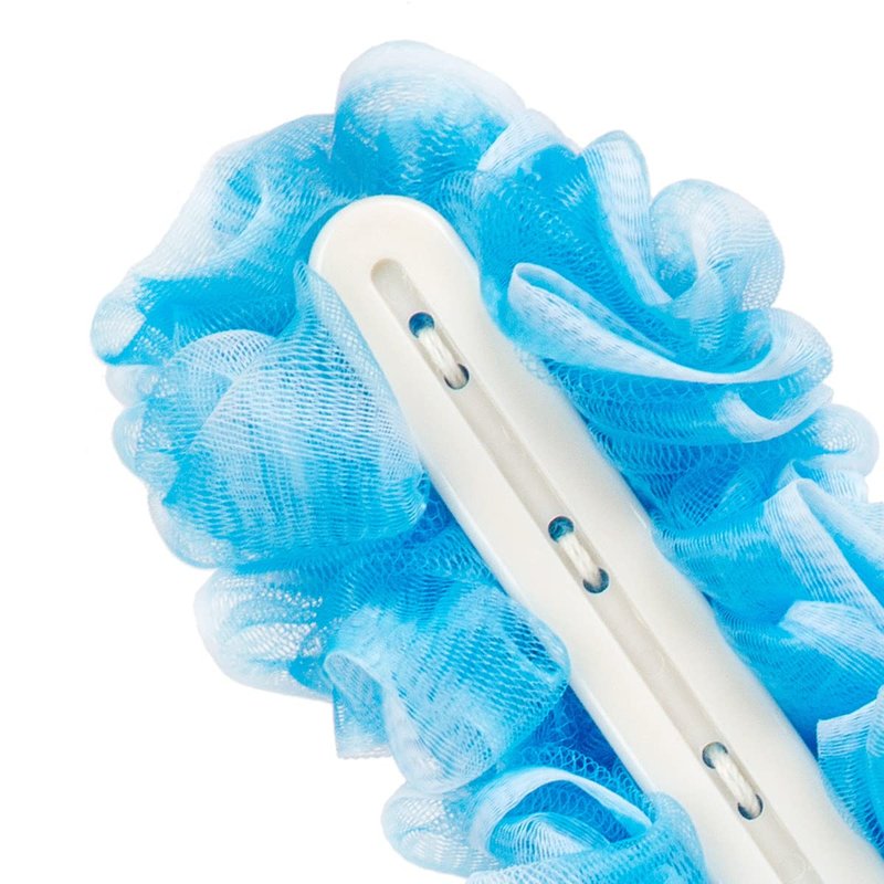Arswin Loofah Back Scrubber for Shower,Loofah On a Stick,Anti-Slip Long Handle Bath Sponge Shower Brush,Soft Nylon Mesh Body Brush for Women&Men (Pack of 2, Blue)