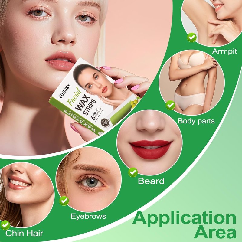 30PCS Facial Hair Removal Wax Paper, Suitable For Women's Face, Chest, Body, Bikini, Arms, Legs, Back, Fingers, Toes Wax Kit, 30 Hair Removal Wax Strips And 3 Calming Oil Napkins