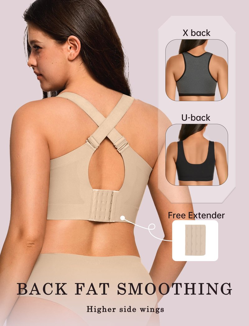 OEAK Womens Wireless Jelly Bra Plus Size Supportive Seamless Bras Full Coverage Push Up Comfortable No Underwire Tshirt Bras Creamy Beige XL