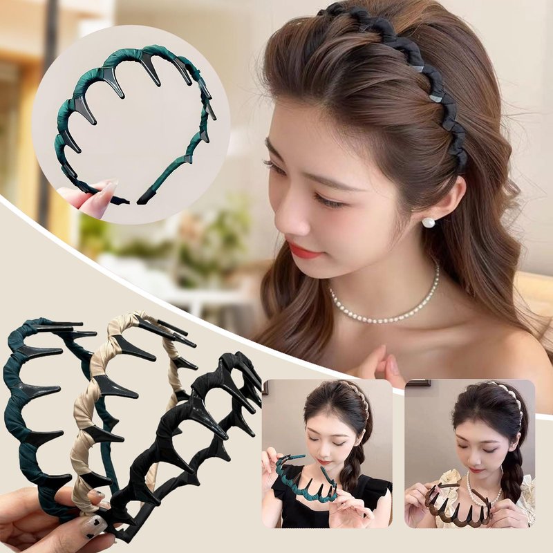 5Pcs Zig Zag Headbands,Retro High Skull Headband,New U Shape Fashion Tooth Hair Comb Headband,Vintage High Cranium Headbands,Hairs Bands with Teeth Hoop For Women and Girls,Girls Hair Accessories