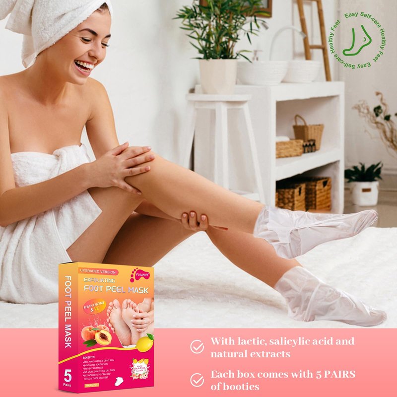 FUNNIR Foot Peeling Mask Exfoliant for Peeling Off Calluses, Natural Exfoliator for Dry Dead Skin, Callus, Repair Rough Heels Soft Smooth Touch