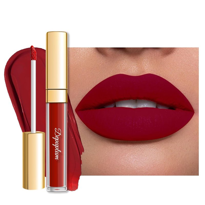 Depuplum Dark Red Lipstick - Matte Superstay Formula | Long Lasting, Smudgeproof, Cruelty-Free (DM18 Oxblood Red)