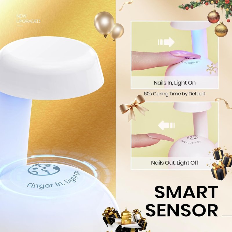 Beetles Milky White Press-On Nails - Short Square Gel Set with 30pcs, 15 Sizes & Mini UV Light