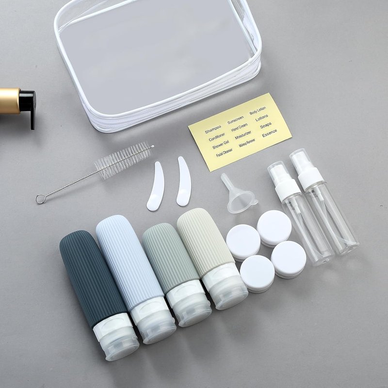 Mrsdry Travel Bottles Set - 16 Pack TSA Approved Leak-Proof Silicone Containers for Toiletries