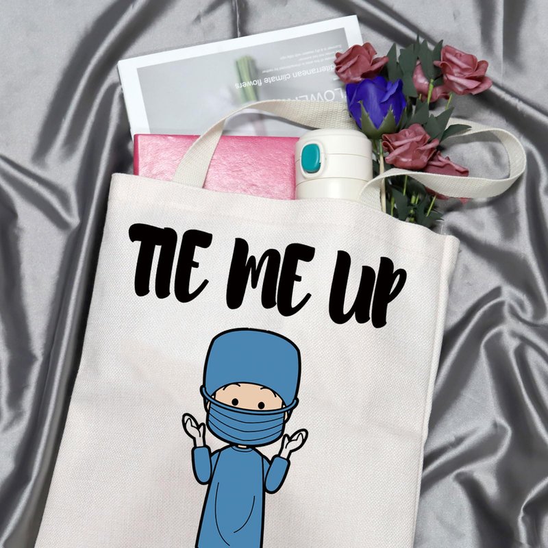 GJTIM Funny Surgical Tech Gift Tie Me Up Zipper Pouch Makeup Bag for Surgeon (Tie Me Up Tote)